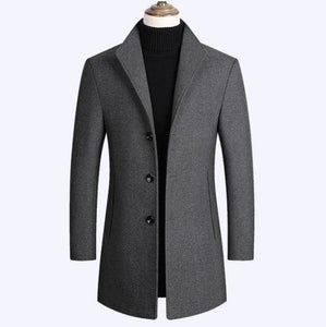 Wool Coat with Stand-up Collar