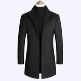 Wool Coat with Stand-up Collar