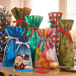 Recyclable Drawstring Christmas Gift Bags(30 Sets)