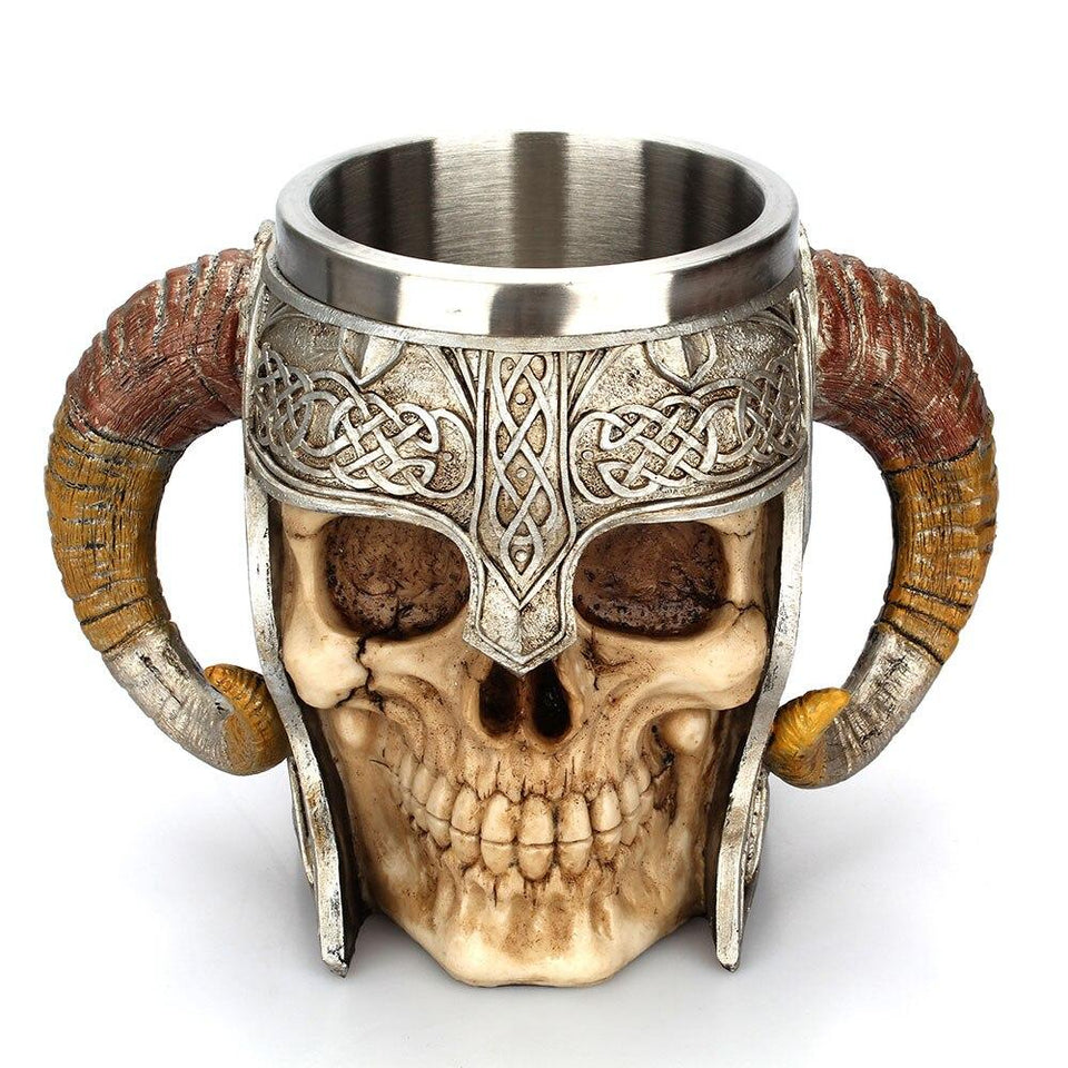 Viking Skull Stainless Steel Mug