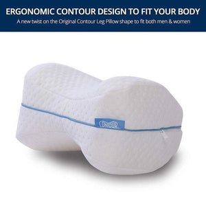 "I'm pleased with my cushion, eases back, knee & hip pain!" ~ Kathleen D., Orthopedic leg pillow customer