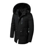 Men Brand Winter Faux Fur Collar Long Thick Cotton Parkas Jacket Coat Men Hooded Pockets Outwear Waterproof Jacket Parka Men